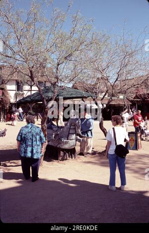 Gold Canyon AZ USA. 2/1999. Arizona Renaissance Festival Lifestyle 16. Century findet in der Regel von 10 Uhr bis 6 Uhr samstags und sonntags vom 4. Februar bis 2. April bei jedem Wetter statt. Bunte Kostüme, jede Menge Essen und wundervolle Unterhaltung für Jung und Alt. Stockfoto