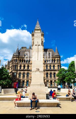 Manchester Cenotaph Memorial vor dem Rathaus von Manchester, St. Peter's Square, Manchester, England, Großbritannien Stockfoto