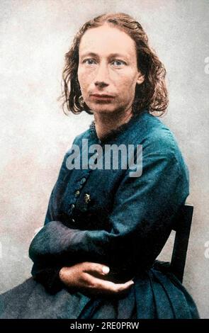 Louise Michel (1830-1905) anarchiste et militante socialiste francaise qui pris part a la Commune, en 1871 - Digital farbiges Bild Stockfoto