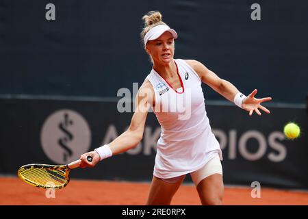 Hamburg, Deutschland. 24. Juli 2023. Tennisspielerin Laura Pigossi aus Brasilien beim Hamburg European Open 2023. Frank Molter/Alamy Live-Nachrichten Stockfoto