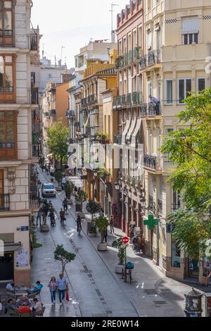 Blick von den Serranos-TŸrme (Torres de Serranos) auf die Altstadt von Valencia *** Blick auf die Altstadt von Valencia von den Serranos Towers (Torres Stockfoto