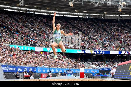 London, Großbritannien. 23. Juli 2023. London Stadium, Queen Elizabeth Park, London, Großbritannien am 23 2023. Juli. BEKH-ROMANCHUK Maryna, Ukraine im Womens Long Jump während des Wanda Diamond League London Athletics Meets im London Stadium, Queen Elizabeth Park, London, UK am 23 2023. Juli. Foto: Francis Knight/Alamy Live News Stockfoto