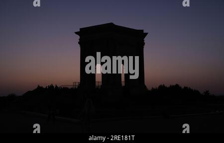 Montpellier. 17. Juli 2023. Dieses Foto wurde am 17. Juli 2023 aufgenommen und zeigt das Aquuti Saint-Clement an der Promenade du Peyrou in Montpellier, Frankreich. Kredit: Gao Jing/Xinhua/Alamy Live News Stockfoto