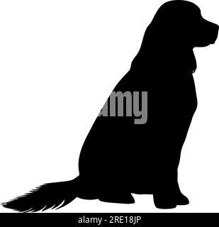 Golden Retriever Dog sitzende Silhouette. Vektordarstellung Stock Vektor