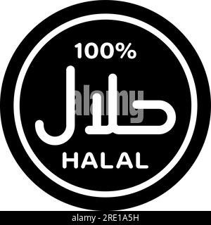 Halal-Symbol mit schwarzer Farbe Stock Vektor