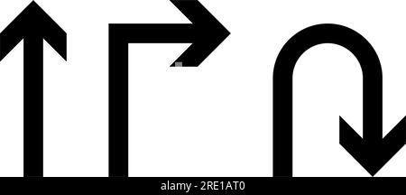 Pfeilsymbol Set einfaches Design. Drei verschiedene Pfeile Stock Vektor