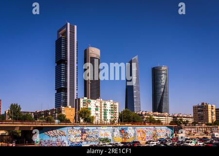 Cuatro Torres Geschäftsbereich. Madrid. Spanien. Stockfoto