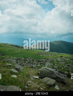Bergblick vom Mount Washington, in den White Mountains, New Hampshire Stockfoto