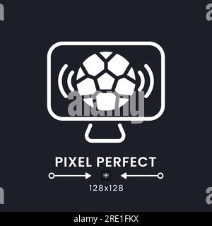 Sport-Streaming, weißes, solides Desktop-Symbol Stock Vektor
