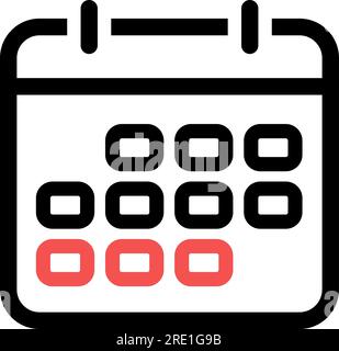 Liniensymbol des abtrennbaren Kalenders als Geschäftstermin Stock Vektor