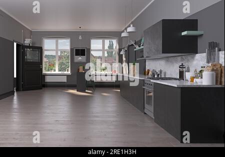 Moderne Küche Interieur Stockfoto