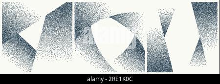 Geometrische Vektorformen festgelegt. Abstrakte Banner mit lauter Körnung grange-Sammlung isoliert Stock Vektor