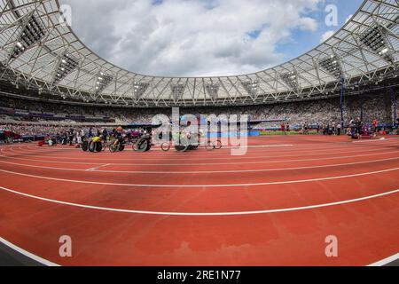 menâs 1500m Rollstuhlrennen während des London Athletics Meet, Wanda Diamond League Meeting am 23. Juli 2023 im London Stadium in London, England Stockfoto