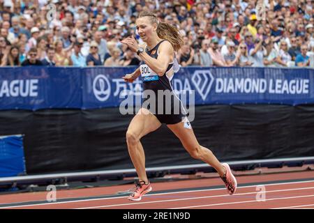 Femke Bol (NED), 400m Hurdles Women während des London Athletics Meet, Wanda Diamond League Meeting am 23. Juli 2023 im London Stadium in London, England Stockfoto