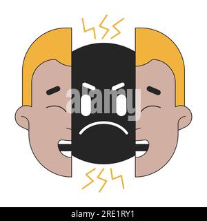 Zwei-flächige flache Linien-Konzept-Vektordarstellung Stock Vektor