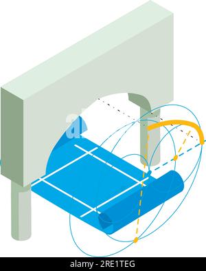 Isometrischer Vektor des Symbols für Konstruktionskonzept. Arch-Projekt und technische Zeichnung. Entwurf, Bau, Technik Stock Vektor