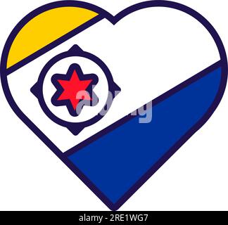 Patriot Heart in den Farben der nationalen karibischen Flagge. Festliches Element, Attribute des Karibischen Unabhängigkeitstages. Cartoon-Vektorsymbol in den nationalen Farben von Stock Vektor