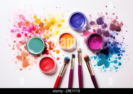 Gemischtes Make-up im Studio Stockfoto