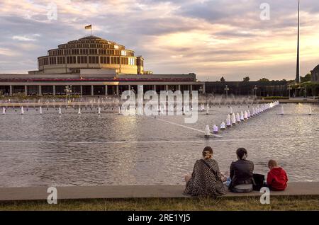 Centennial Hall (Hala Stulecia) in Breslau, Polen, 20. Juli 2023. Sie wurde 2006 zum UNESCO-Weltkulturerbe erklärt. (CTK Photo/Drahoslav Ramik) Stockfoto