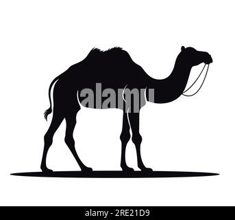 Silhouette Mit Tierlogo Und Schwarzem Kamelmotiv. Stock Vektor