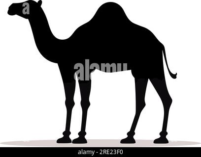 Silhouette Mit Tierlogo Und Schwarzem Kamelmotiv. Stock Vektor