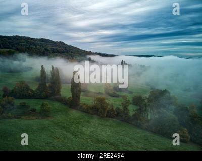 Nebel-Tal in Süddeutschland II Stockfoto