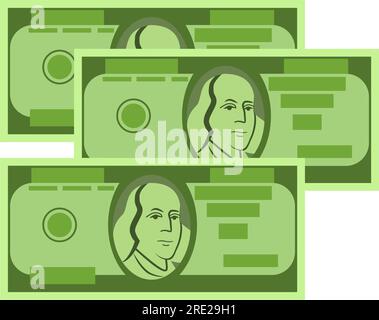 Drei-Dollar-Banknotenvektor Stock Vektor