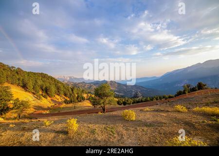 Blick auf das Hochplateau von Antalya. Wegstrecke Stockfoto