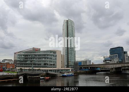 Fluss Lagan in Belfast. Stockfoto