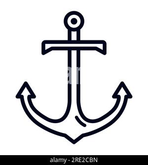 Einfaches Symbol für Schiffsanker Symbol für Schiffsanker Symbol für Vektordarstellung Stock Vektor