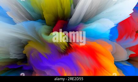 Magische Welt. Farbenfroher abstrakter Fantasiehintergrund, surreale Traumlandschaft. 3D Abbildung. Stockfoto