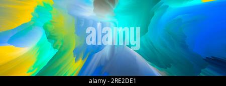 Magische Welt. Farbenfroher abstrakter Fantasiehintergrund, surreale Traumlandschaft. 3D Abbildung. Stockfoto