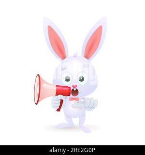 Kleiner Hase mit Megaphon Stock Vektor