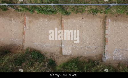 Botany Bay, Kingsgate, Großbritannien; Closeup Ariel Blick auf die Treppe zur Botany Bay Stockfoto