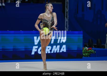 Mailand, Italien. 23. Juli 2023. Kolossov Margarita (GER) während der FIG-Weltmeisterschaft 2023 Mailand im Mediolanum Forum, Mailand. (Foto: Fabrizio Carabelli/SOPA Images/Sipa USA) Guthaben: SIPA USA/Alamy Live News Stockfoto