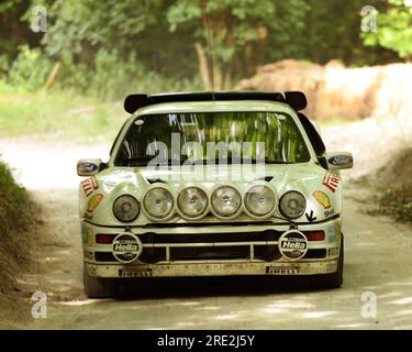 Juli 2023 - Ford RS200 auf der Rallye-Bühne des Goodwood Festival of Speed. Stockfoto