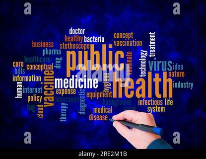 Word Cloud mit PUBLIC HEALTH Konzept erstellen nur mit Text. Stockfoto