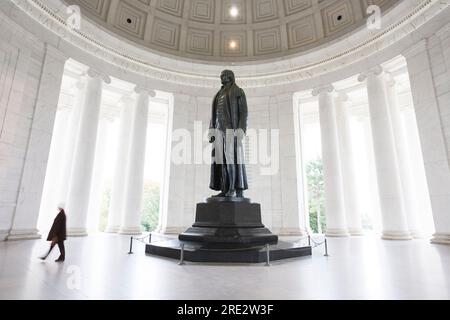 Statue des US-Präsidenten Thomas Jefferson im Jefferson Memorial Monument, Washington DC Stockfoto