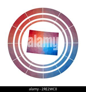 Colorado-Emblem. Helles Farbverlauf-Logo des US-Bundesstaates in flachem Poly-Stil. Stock Vektor