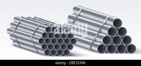Stahlrohrstapel im Kopierraumvektorkonzept Stock Vektor