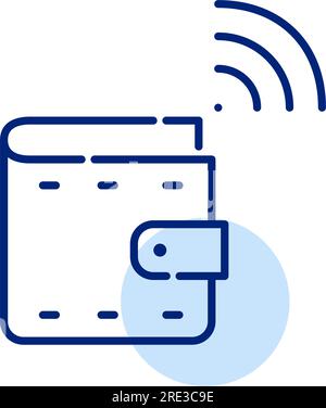 Intelligente Geldbörse. Kontaktlose Zahlung. Symbol für Pixel Perfect Stock Vektor