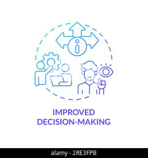 2D verbessertes Entscheidungskonzept Linear Symbol Stock Vektor