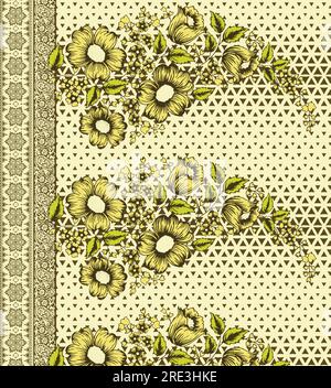 Nahtlose Aquarell-Blumenmuster mit leichtem Hintergrund für Textildrucke. Stock Vektor