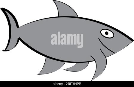 Eine Karikaturillustration eines Haifisches. Stock Vektor