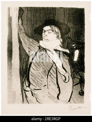 Aristide Bruant (1851-1925), französischer Cabaret-Sänger, Komiker und Nachtklubbesitzer, Porträt in einem lithographischen Druck von Henri de Toulouse-Lautrec, 1893 Stockfoto