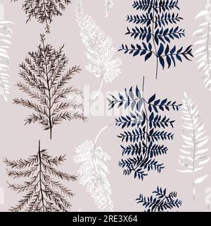 Nahtlose Aquarell-Blumenmuster mit leichtem Hintergrund für Textildrucke. Stock Vektor