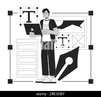 Webdesigner bw Concept Vector Spot Illustration Stock Vektor
