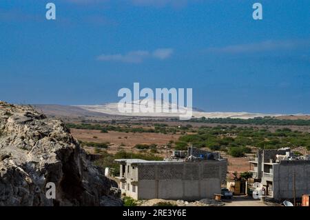 Blick auf Morro de Areia von Rabil, Boa Vista Island, Kap Verde Stockfoto