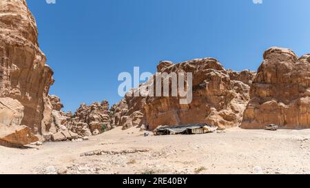 Wüstenlandschaft in Wadi Rum, Jordanien. Stockfoto