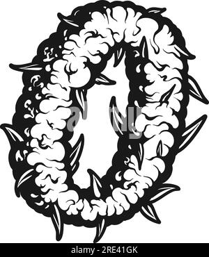 Organic Inspiration Cannabis Smoke Effect O Buchstaben Vektorbilder für Ihre Arbeit Logo, Merchandise-T-Shirt, Aufkleber und Etikettendesigns, Poster, g Stock Vektor